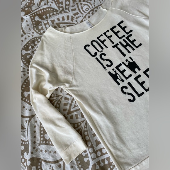 Coffee is the New Sleep Three Quarter Length Sleeve Off Shoulder Still Rad Tee - Picture 6 of 7